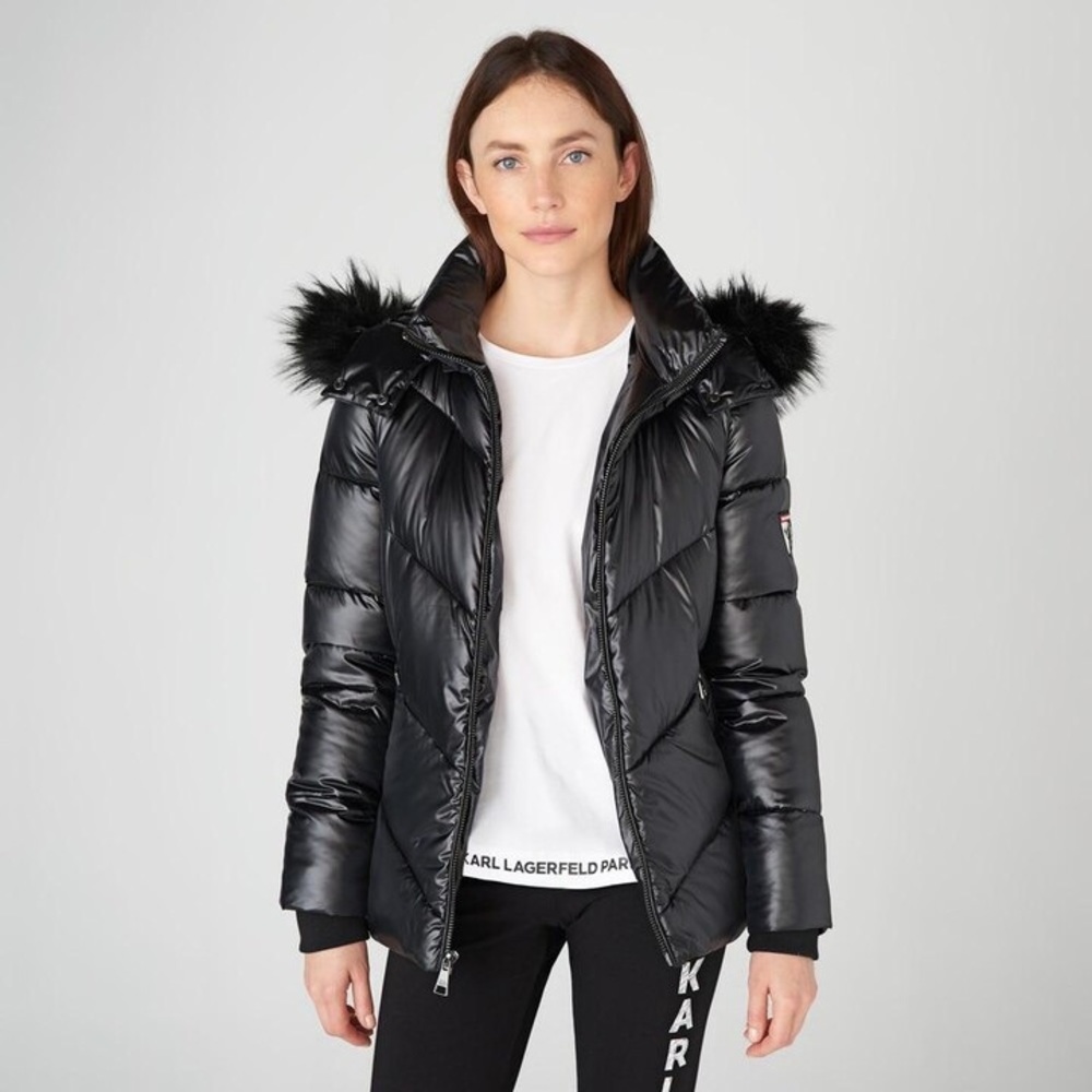 NWT APRES SKI SHORT CHEVRON PUFFER by Karl lagerfeld